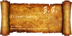Zilzer Gyula névjegykártya